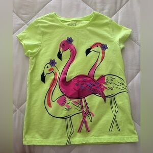 The Children's Place Neon Green Flamingo Tee